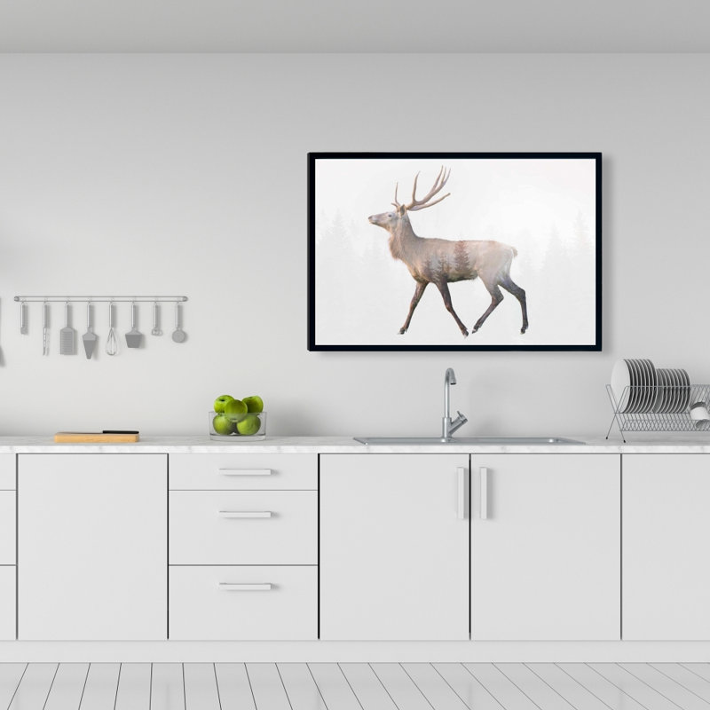 Cerf et forêt | "Brown Trees", art encadré