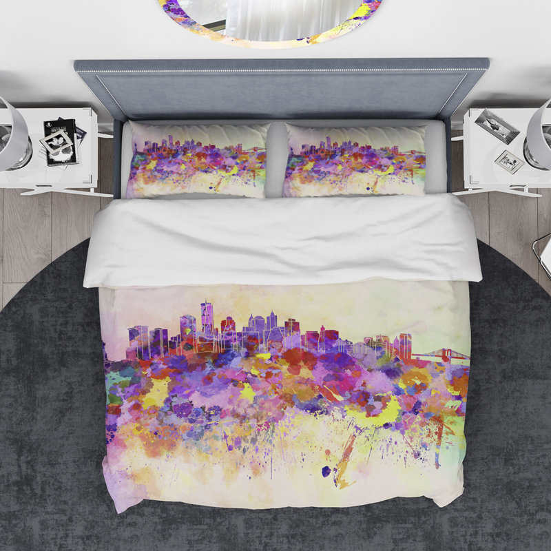 Modern & Contemporary Abstract Duvet Cover, King Duvet Cover + 2 Shams