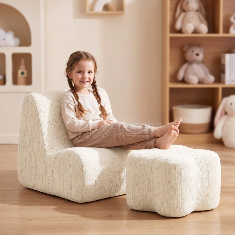 Children's Sofa / Sectional, Linen-White