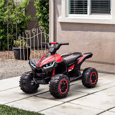 LED Lighting Ride-On Cars in Red, 32.7 x 20.9 x 21.9 in, with Metal Frame for Outdoor Space