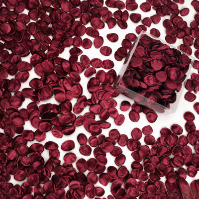 800 Pcs Silk Wine-Red Rose Petals for Wedding Aisle Scatter, Indoor & Outdoor Ceremony Decor, Table Tossing, Party Supplies and DIY Crafts