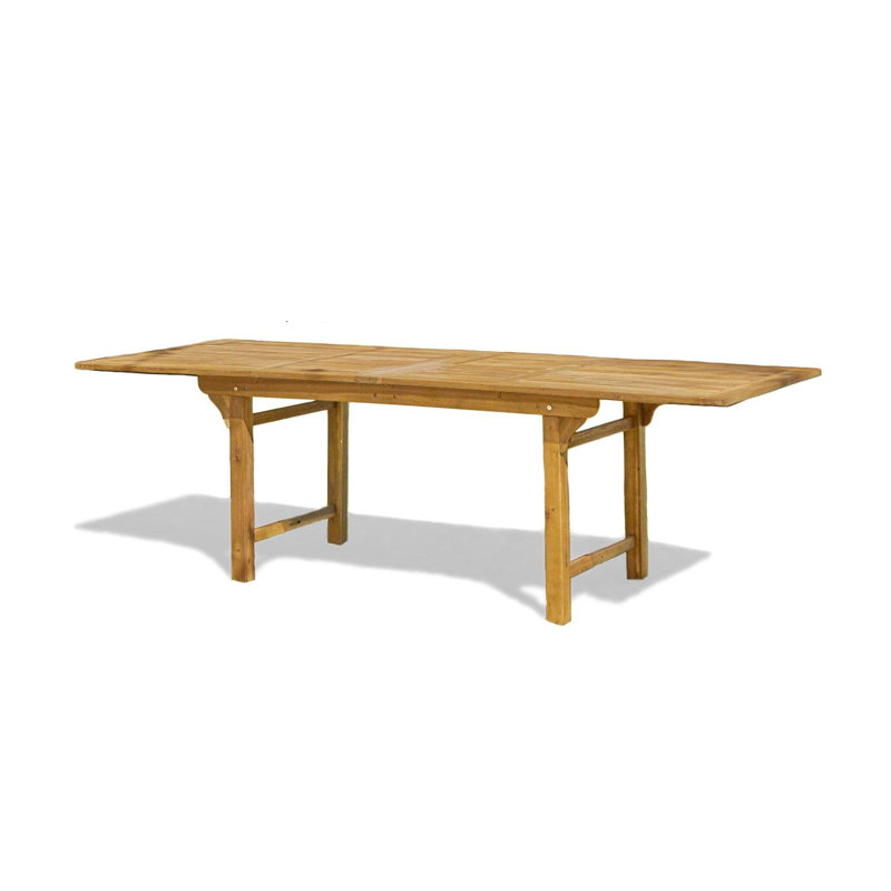 Sirmans 8 - Person Wood Patio Dining Set with Rectangular Table, Cream Umbrella
