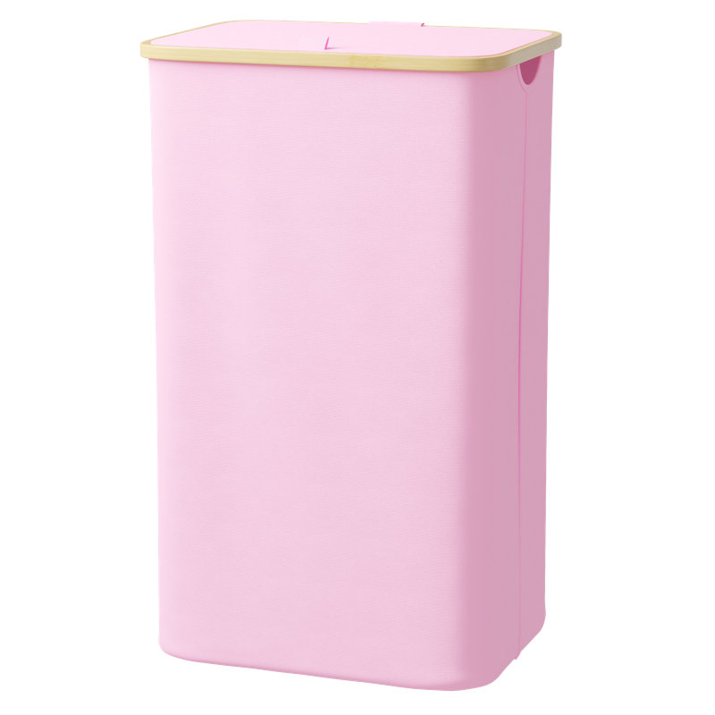 Panier à linge avec couvercle, grand panier à linge pliable de 110 L avec poignées en bambou pour la chambre à coucher, la salle de bain, le dortoir et la salle de lavage