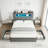 Twin Size Upholstered Bed with RGB LED Lights, Charging Station, Side Shelves & 2 Drawers-889488875-903883222
