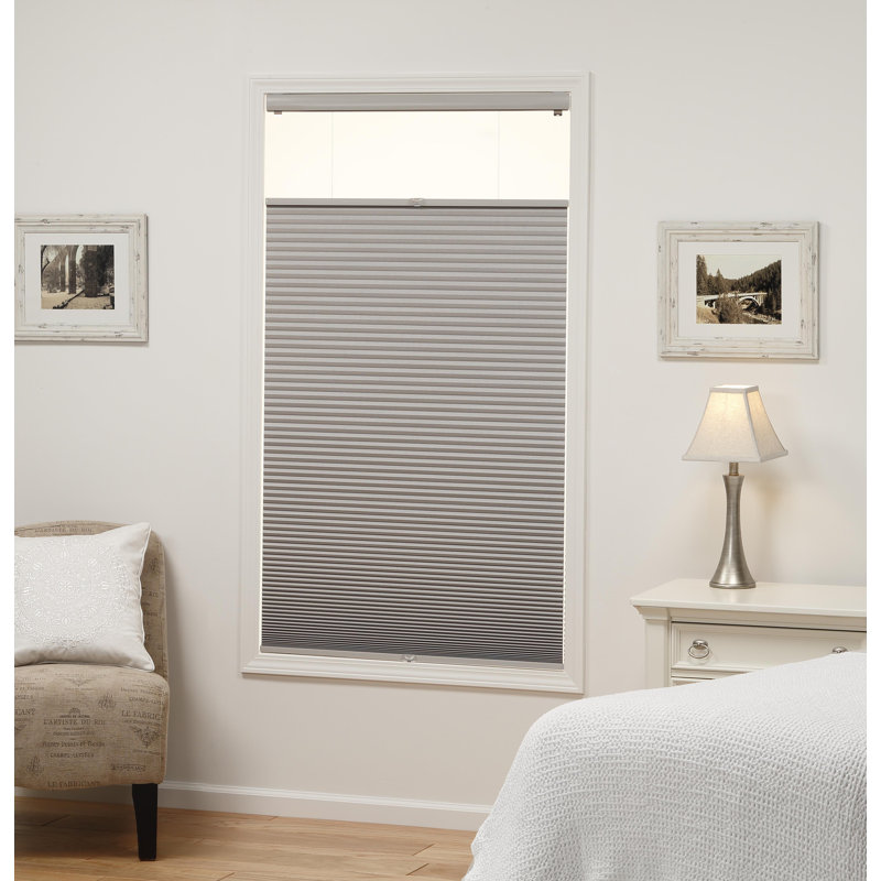 Sheba 1.5 inch Cordless Blackout Top Down bottom Up Cellular Shade, Sterling Gray, 34.5" W x 64"L