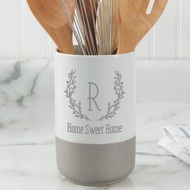 Farmhouse Floral Bone China Oval Utensil Crock, Yes
