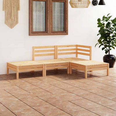 Firthcliffe 25" Wide Pine Square Patio Sectional Set by Latitude Run