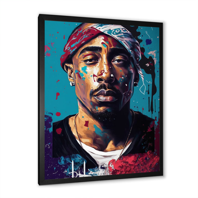 «Tupac King Of Rap II», reproductions d'art mural de célébrités, Cadre photo noir, H 20 po x l 12 po