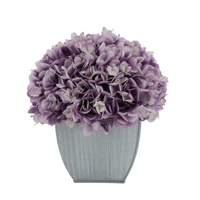Fabric Hydrangea Arrangement in Vase