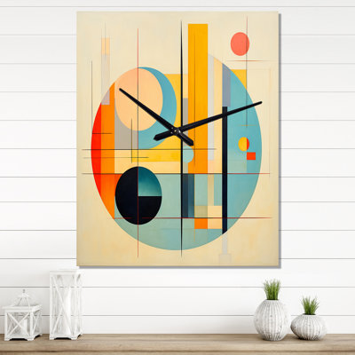 Syncronicities Midcentury Elegant Retro Art IV - Horloge murale abstraite Mid-Century
