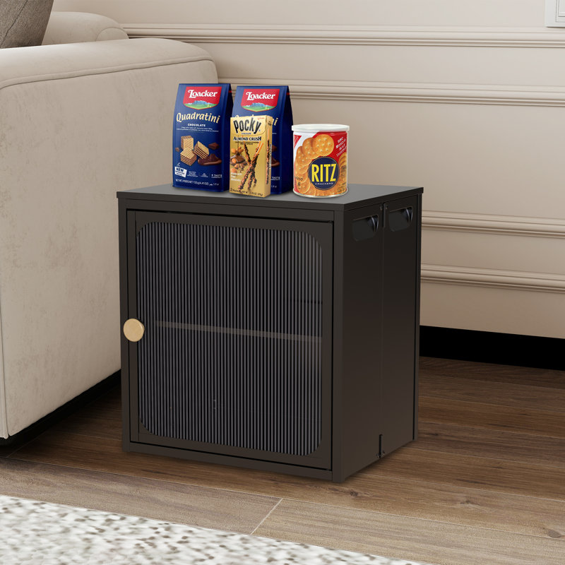 Armoire de rangement pliable empilable 15,94 "， Boîtes de rangement pliantes avec portes, Noir