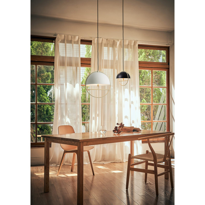 Huan 9" White Glass LED Pendant Light