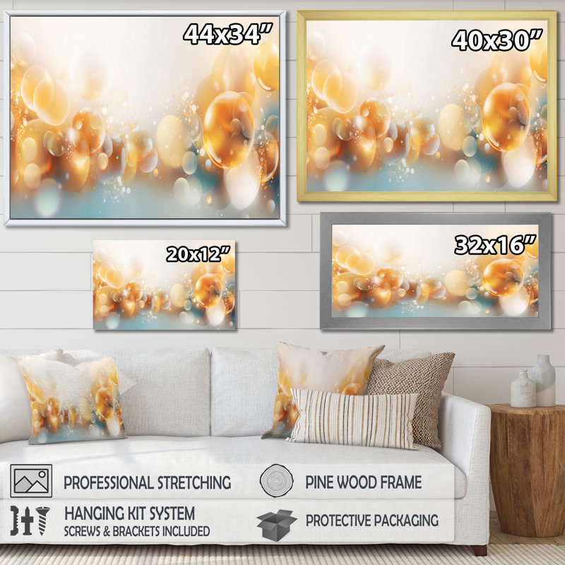 Or et blanc fractal Tsunami I, Cadre photo doré simple, H 34 po x l 44 po x P 1,5 po