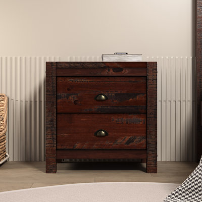 Table de chevet compacte 2 tiroirs Hibir
