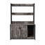 Grande armoire intérieure pour chat grise avec étagère de rangement, portes doubles et bloc-notes, structure de litière cachée