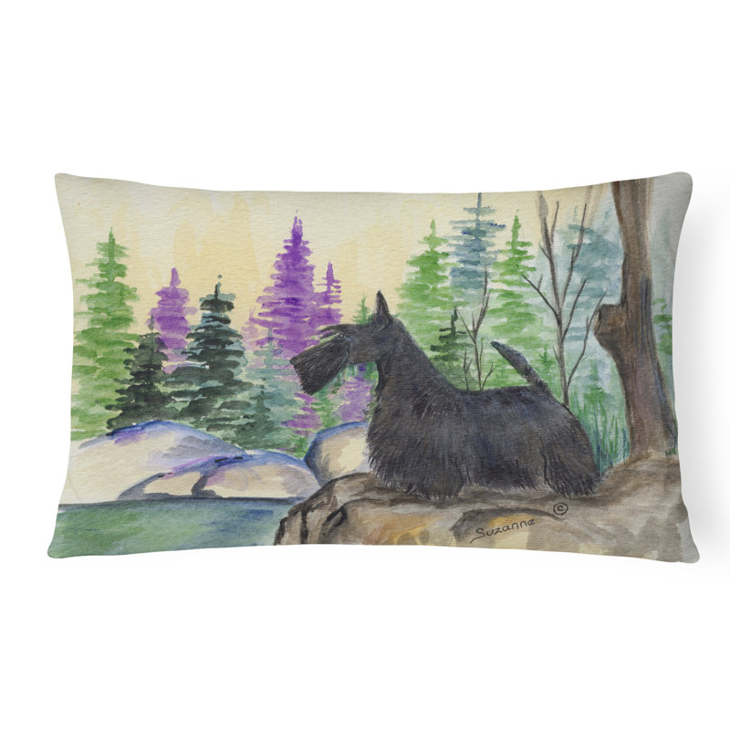 Scottish Terrier Outdoor Reversible Throw Pillow