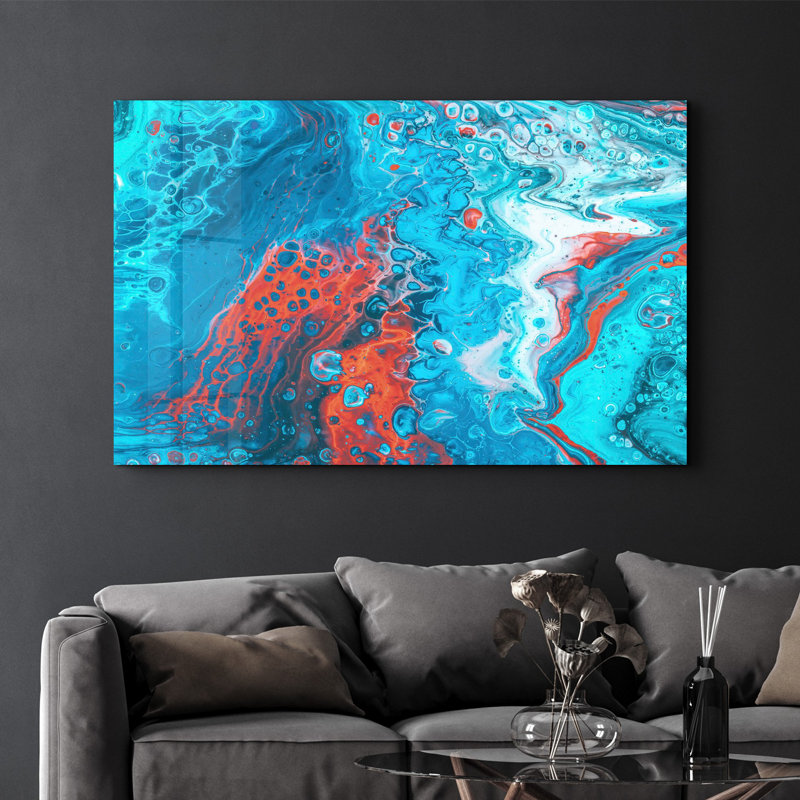 Élégante peinture murale en verre trempé de 13,8 po x 21,7 po | 100% verre trempé, épaisseur: 0,16 pouce | Imprimé UV pour des couleurs éclatantes | Parfait pour la décoration intérieure, le salon et les espaces de bureau