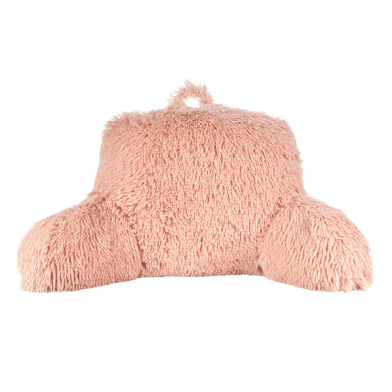  Shaggy Backrest Pillow, Peach