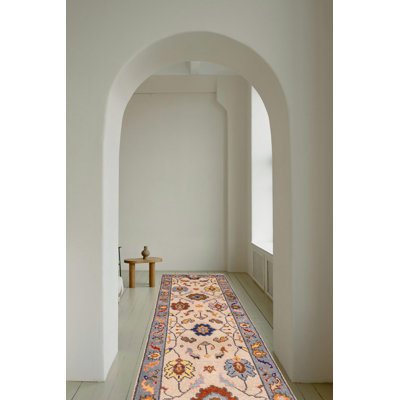 Modern Oushak Cream Rug 2'6" x 11'7"