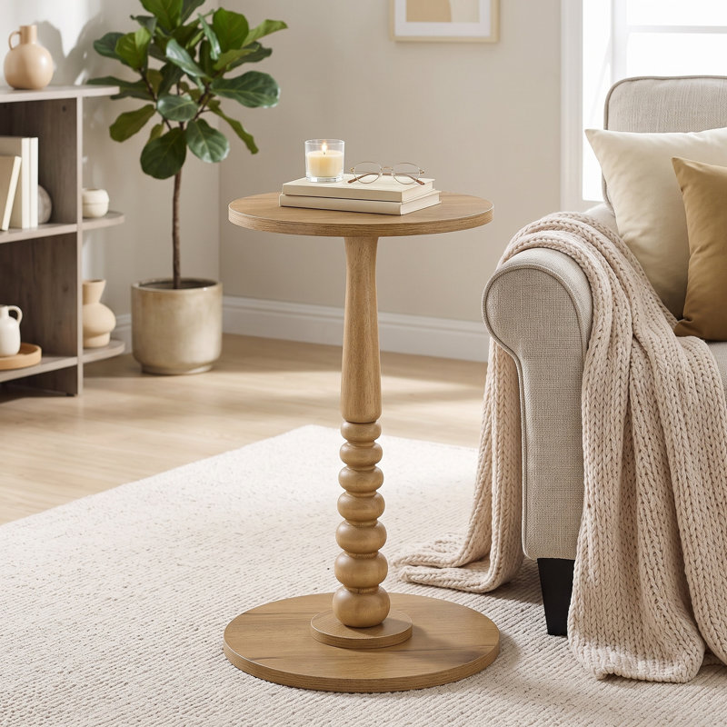 Table de bout ronde, Marron clair