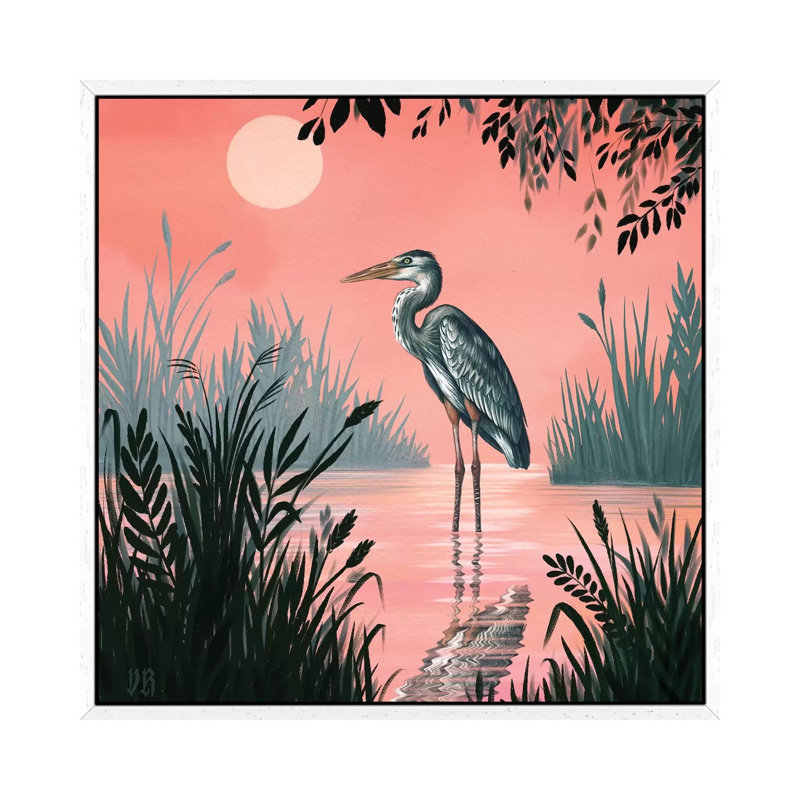 Crane 1 Piece Painting on Canvas, 93.98cm H x 93.98cm W x 3.81cm D, White Framed