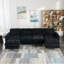 Canapé modulaire convertible en L 110 po avec repose-pieds mobile pour salon