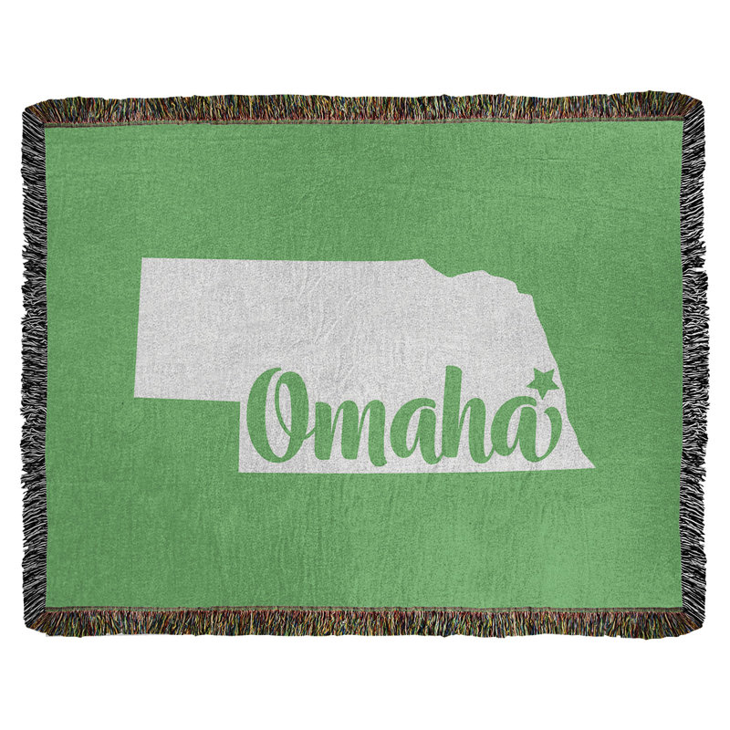Jeté en coton omaha nebraska, 37 po x 52 po, Vert