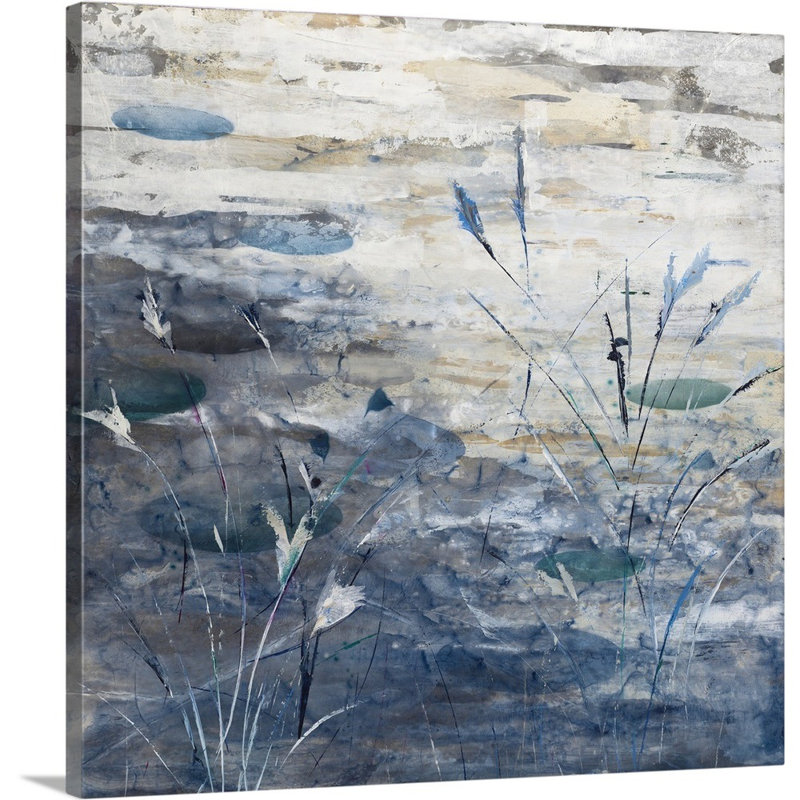 «Pond», peinture sur toile, Toile tendue, H 36 po x l 36 po x p 1,25 po