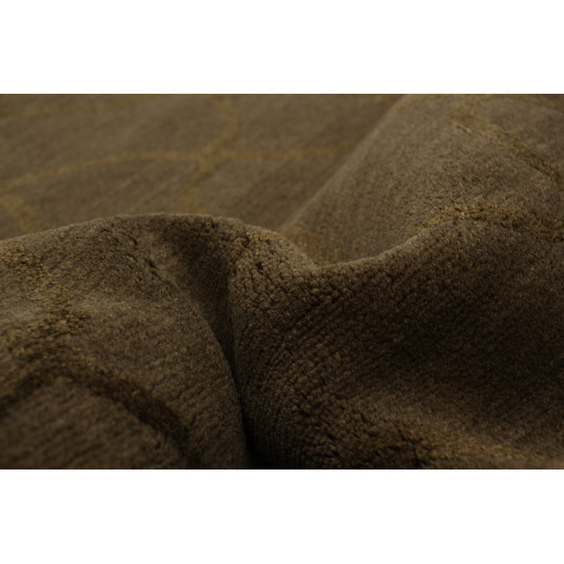 Tapis brun rectangulaire en laine noué à la main 4 pi x 6 pi 1 po Alandria
