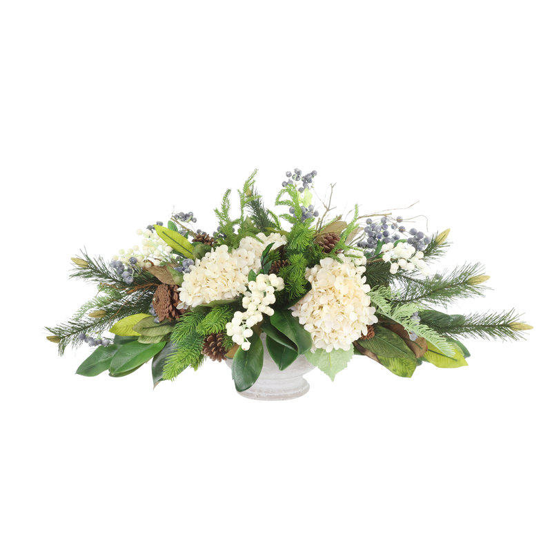 Holiday Centerpiece with Pinecones and Berries