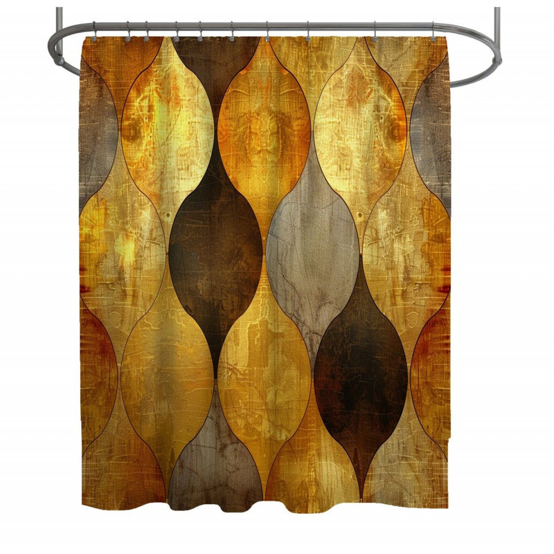 Abstract Shape Visual Geometric Shower Curtain, 70" W x 83" L