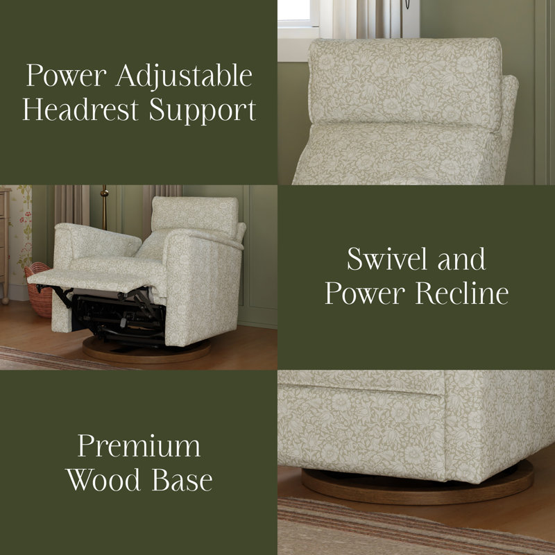 Morris & Co. x Namesake Willa Plus Power Recliner, Mallow in Ash Performance Eco-Weave