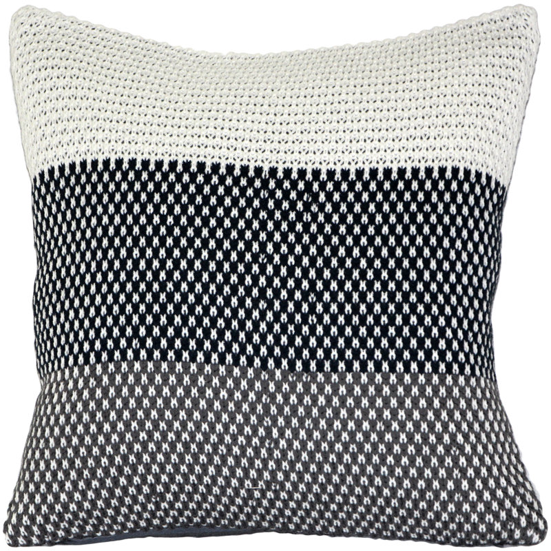 Hygge Striped Reversible Throw Pillow, Black/Gray