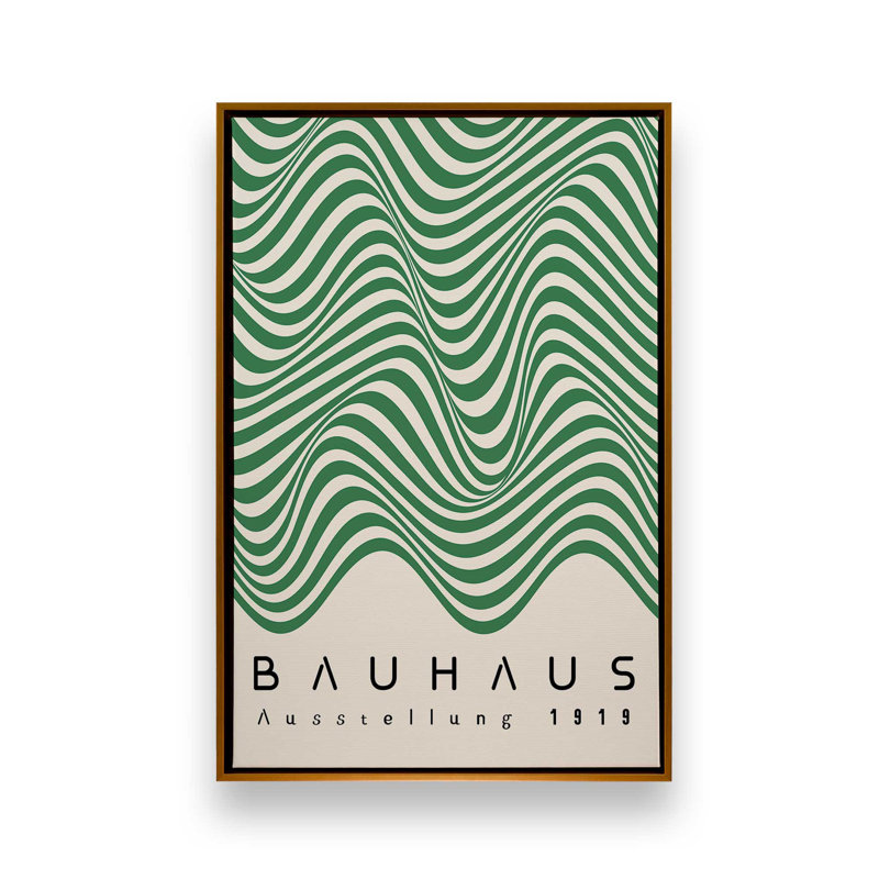 «Bauhaus Curves in Motion», reproduction sur toile, Cadre flottant doré, H 30,75 po x l 20,75 po