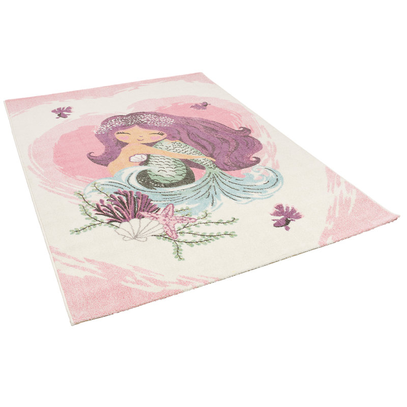 Croyd Power Loom Pink/Blue/Purple Rug, Rectangle 120 x 170cm
