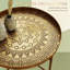 Table d'appoint élégante avec design martelé, table centrale, table de bout, table basse ronde, table centrale circulaire multifonctionnelle pour le salon et l'heure du thé (table d'appoint seulement)