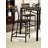 Black Metal Frame Counter Height Dining 5Pc Set Wooden Set Table Top Counter Height Dining Table 4X High Chairs Dining Room