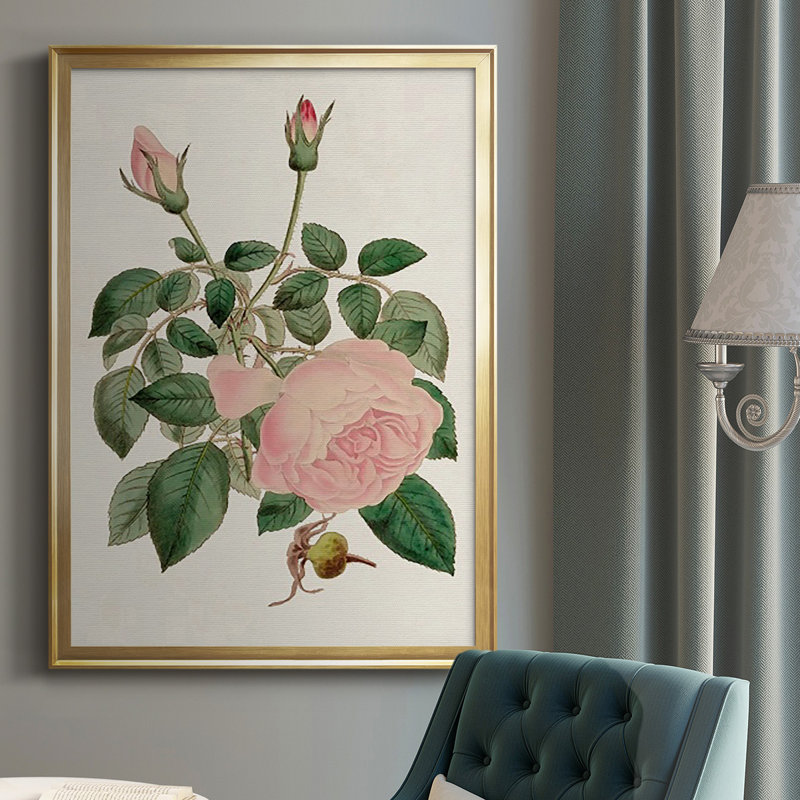 Mélange floral rose II, Or, H 42,5 po x l 30,5 po x P 1 po