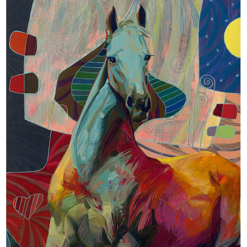 Calmer, peinture sur toile par Tadeo Zavaleta, encadrée de 32 x 32
