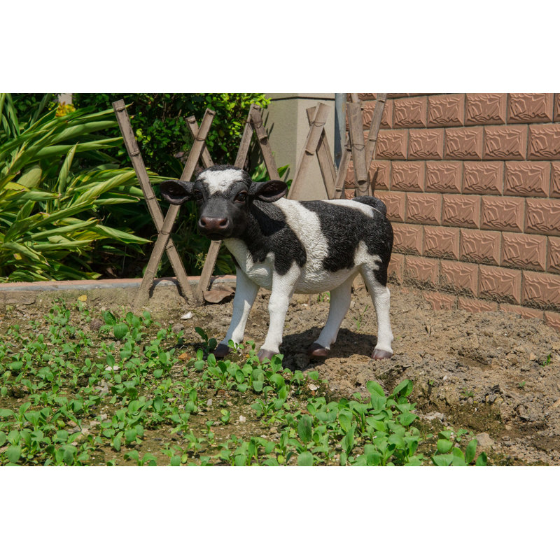 Statue vache debout, Noir / blanc