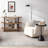 Stylish & Modern Design Hanniel 3 Tier Brown/ Black Finished 120cm Bookcase Console with Side Rails