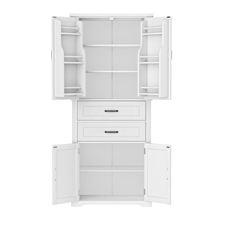 Storage Cabinet With Multi-Functional Storage Space, White