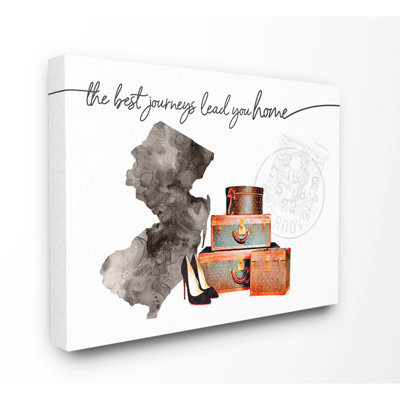 «New Jersey State the Best Journey plomb You Home Fashion Shoes and L bagages Illustration» par Amanda Greenwood, impression