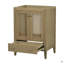 Meuble-lavabo 24 po sans lavabo, base seulement, armoire en rotin avec portes et tiroir, cadre solide et panneau de fibres à densité moyenne