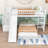 Fatime Twin Over Twin L-Shaped Bunk Beds with Slide and Storage-1080358024