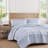 Tommy Hilfiger Bold Stripe Textured Cotton Blue Quilt Set-113930635-113930634