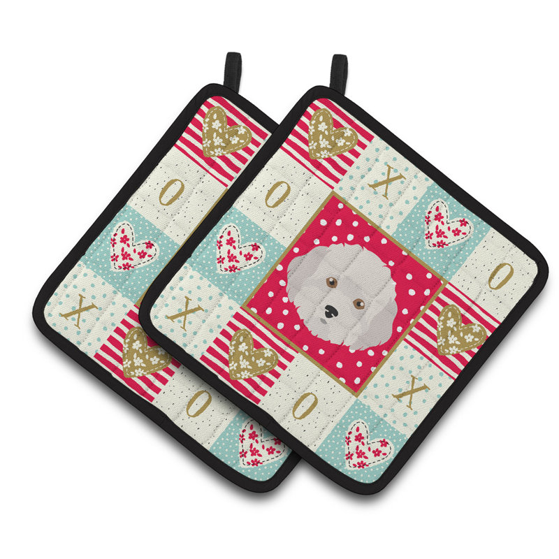 Ensemble de cuisinier poignée 2 pièces caroline trésors havanese dog love, Caniche de Chypre