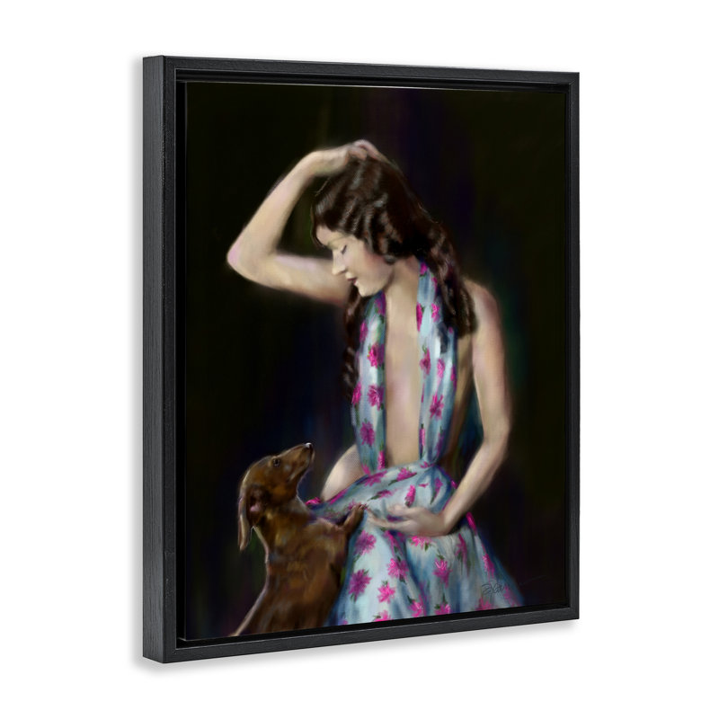 Cadre flottant Let's Think About It, design par Mary Sparrow, Cadre flottant noir de jais, H 21 po x l 17 po