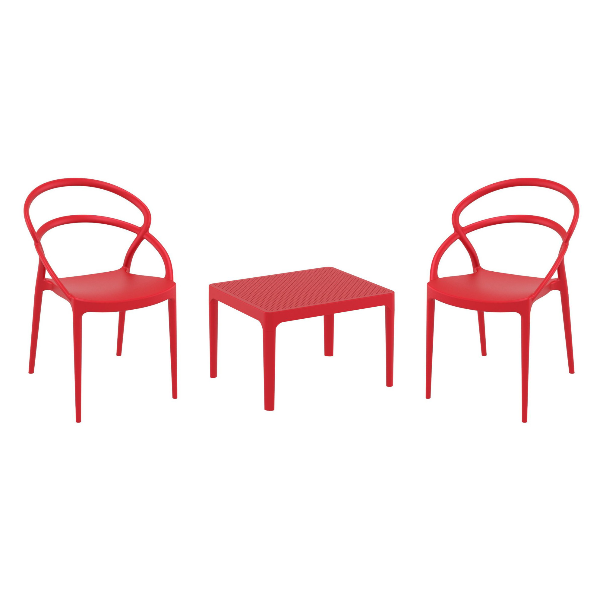 Farrah Grover 2 Person Seating Set, Red