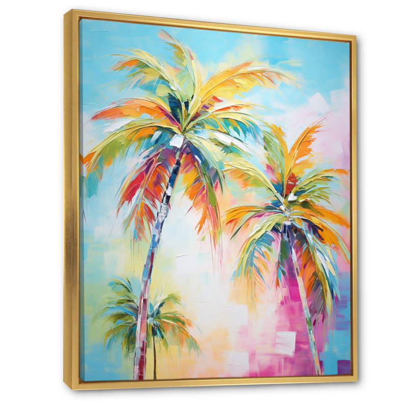 Kuerten Popart Palm Trees III - Palmiers et palmiers, reproduction d'art encadrée, H 40 po x l 30 po, Gold